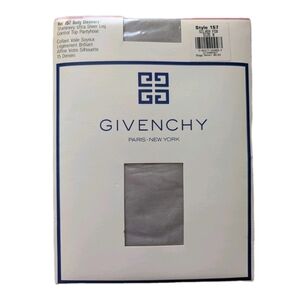 Vtg GIVENCHY Body Gleamers Shimmery Ultra Sheer Pantyhose Silver Fox